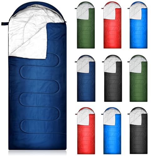 Tranqun 10 Pcs Sleeping Bags Bulk for Adults Sleeping Bag Liner Cold Weather 4 Seasons Camping Gear Equipment Lightweight ...