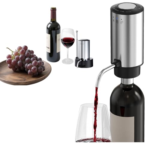 Rechargeable Wine aerator Electric Wine Decanter, Automatic Wine Dispenser withStorage Base,Two Modes:long press to contin...