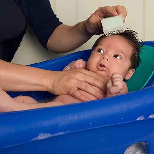Loofah Sterilized Cradle Cap Brush - 3-pk Sterile and Safe 2 in 1, Baby Bath Sponge | for Treatment Time Puff, Multicolored
