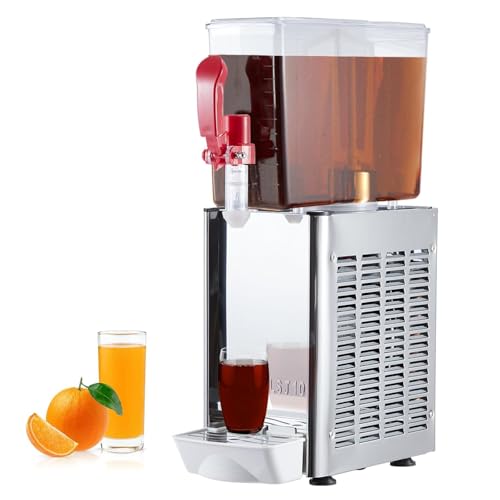 Commercial 10L (2.64 Gal) Stainless Steel Beverage Dispenser, 180W Iced Tea/Juice/Drink Machine With Food Grade Materials ...