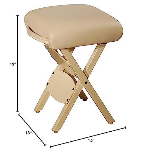Master Massage Wooden Handy/Folding Massage Stool Cream, Beige