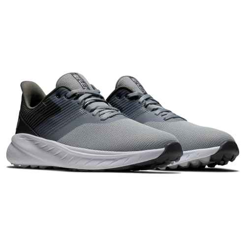 FootJoy Men's FJ Flex Previous Season Style Golf Shoe, Grey/Charcoal, 7.5