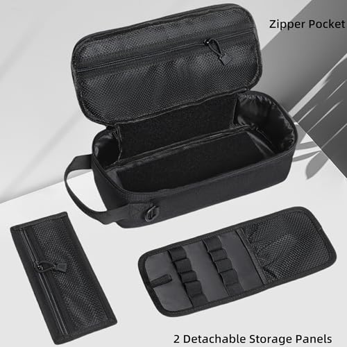 12-Inch Heavy Duty Small Tool Bag with D-Ring Clip,Flag Patch&Shoulder Strap - Small Tactical Molle Zipper Tool Bag,EDC St...