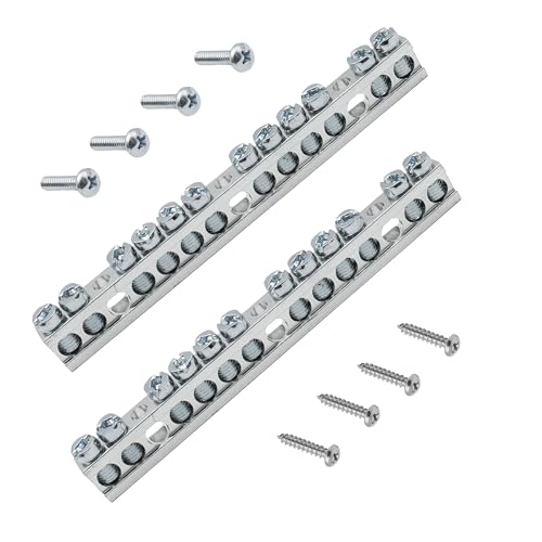 Ground Bar Kit for Square D, 12 Terminal Grounding Bar Compatible with Schneider Electric Load Centers 2 Pack