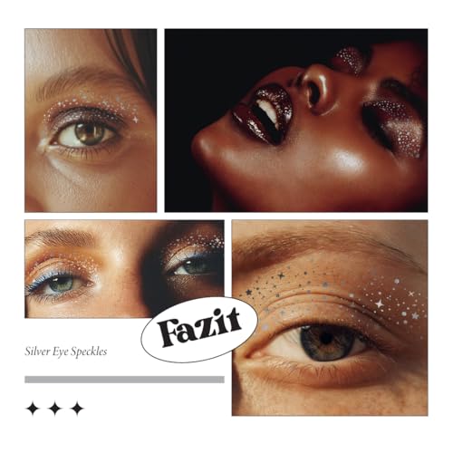 Fazit Makeup Patches - Silver Eye Speckles - Glow Up Make-Up Patches - Cute Glitter Makeup Accessories for Women - Cosmeti...