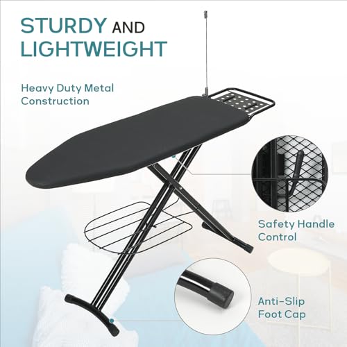 Ironing Board 48x15 in, RAINHOL Large Heavy Duty Ironing Boards Full Size with Pad and Cover, Height Adjustable Iron Stand...