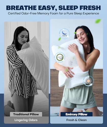 Sleep Doctor Approved Cervical Neck Pillow Sleeping, Ergonomic Contour Side Sleeper Pillows Adults, Cooling Orthopedic Pil...