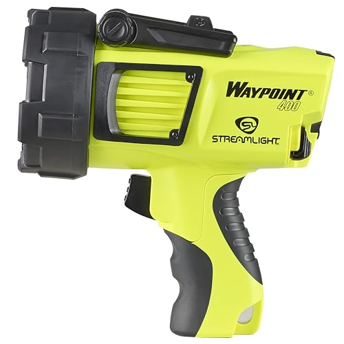 Streamlight 44910 WayPoint 400 1400-Lumen 400,000-Candela Rechargeable Handheld LED Spotlight for Outdoor, Marine, and Emergency Use, Yellow