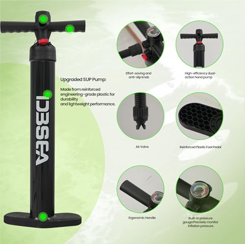 D3SEA 11 ft Inflatable Paddle Board with SUP Accessories, Non Slip EVA Deck, Extra Long Extra Wide iSUP, All Around Stand ...