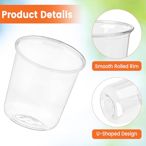 Jycnolm 100 Pcs Disposable Stemless Glasses 12 Oz Plastic Wine Glasses Cocktail Clear Party Cups for Meeting, Wedding, Bir...