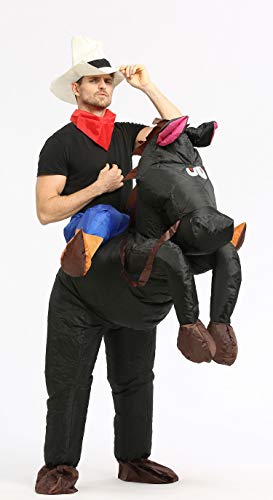 FUNNY COSTUMES Inflatable Riding Horse Costume,Blow Up Suit,One Size Fits Most Adults for Party,Halloween,Carnival