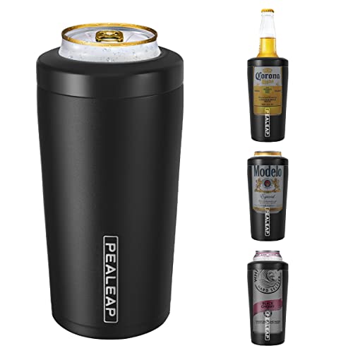 4 in 1 Insulated Slim Can Cooler for 12 OZ Cans and Beer Bottle - Keep 8 Hours Cold, Easy to Hold - Stainless Steel Can Ho...