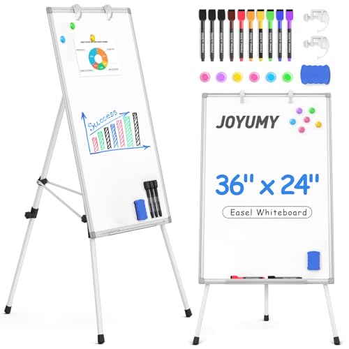 Magnetic Dry Erase Board with Stand 36x24in Whiteboard Easel with Height Adjustable Tripod, 3' x 2' Flipchart Easel Stand ...