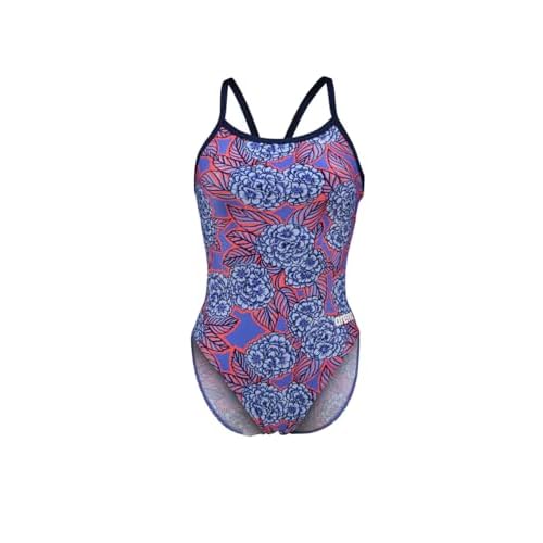 ARENA Women's Hydrangea Bouquet Challenge Back-Chlorine Resistant Swimwear for Competition, Race Training