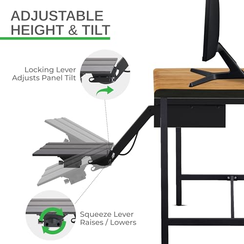 Uncaged Ergonomics KT2-b Under-Desk Adjustable Height & Angle Sit to Stand Up Keyboard Tray with negative tilt Best standi...