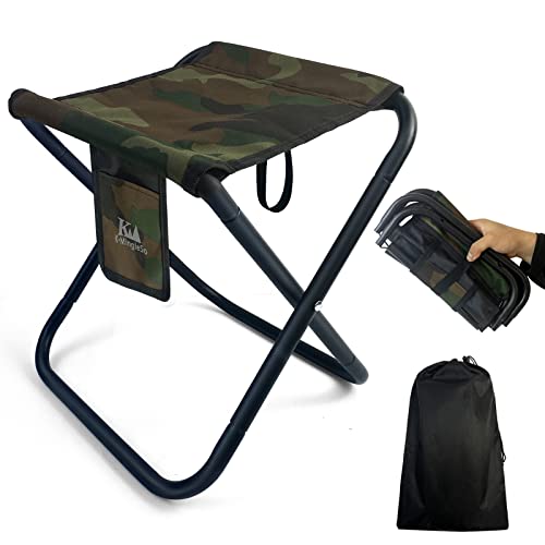 K-MingleSo Upgraded Portable Folding Stool, 13 Inch Camping Stool for Adults Fishing Hiking Gardening and Beach with Carry...