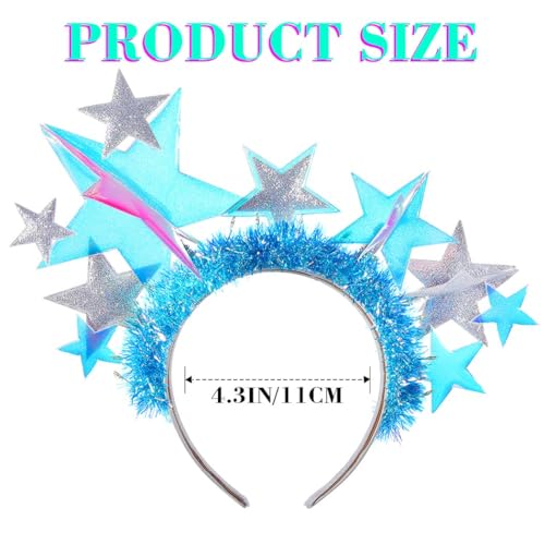 JEAIRTS Light Up Star Headband Glow Halo Celestial Headpiece Led Goddess Costume Hair Accessories for Women