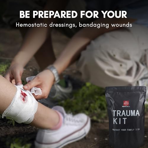 Trauma Kit, Compact IFAK Tactical Emergency Medical First Aid Kits Refill Supplies Survival Hemostatic Combat Wound Care D...