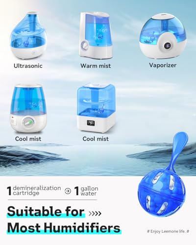 Leemone Humidifier Cleaner 12 Pack, Demineralization Cleaning Ball, Works in All humidifiers and Fish Tanks, Purifies Wate...