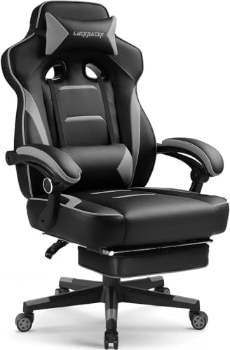 GTPLAYER Gaming Chair with Footrest, Big and Tall Game Chair 350lb Racing Style Computer Chair, Ergonomic Executive Office...