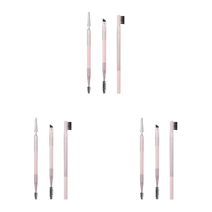 Real Techniques Brow Styling Set, For Lifting Brows, Fill & Style, Dual-ended Makeup Brushes, Full Kit for Eyebrows, Get Full, Laminated, or Natural Brows, Multiuse Tools, 3 Piece Set (Pack of 3)