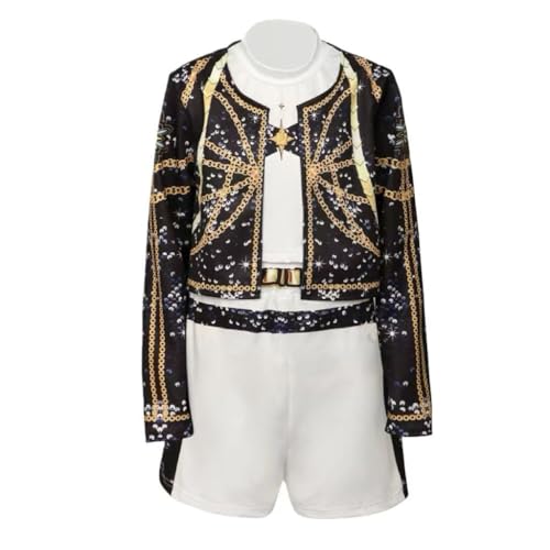 ADCHUNTUCOS Girls Halloween Costume, Black and Yellow Polyester Top and Pants Set for Cosplay Events and Parties