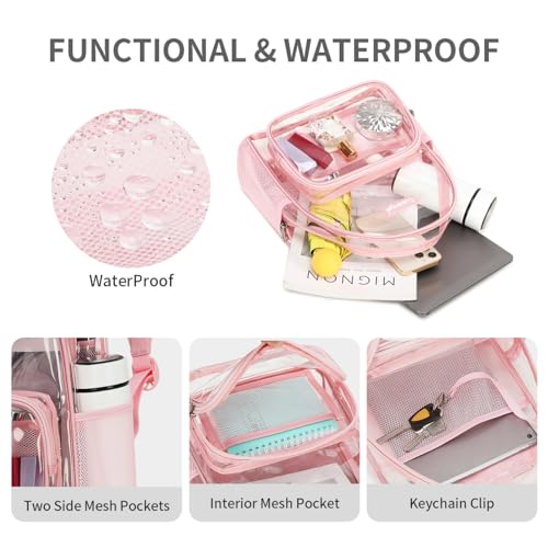 Cusangel Clear Backpack Stadium Approved 12×6×12,TPU Transparent Backpacks Plastic See Through Bag, Clear Bag for Concert ...