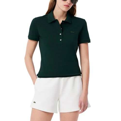 Lacoste Women's Short Sleeve Slim Fit Stretch Pique Polo Shirt