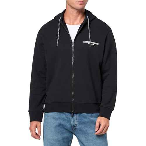 Armani Exchange mens Back Logo Full Zip Hoody