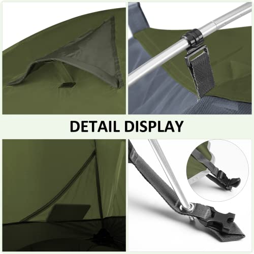Bessport Camping Tent 1/2 Person Tent Waterproof Two Doors Backpacking Tent Easy Setup Lightweight for Outdoor, Hiking Mou...