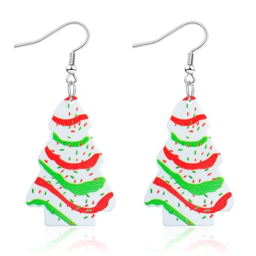 Mintolex Christmas Tree Earrings for Women Acrylic Xmas Drop Dangle Earrings Cute Christmas Holiday Party Costume Jewelry ...