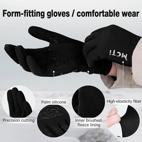 MCTi Lightweight Gloves Liners for Men Women, Touch Screen Gloves with Conductive Microfiber, Palm Silicone, for Running D...