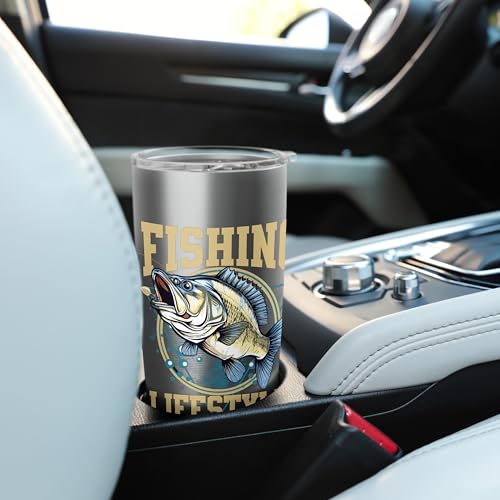 Bass Angler Fishing Lifestyle Freshwater Adventure Stainless Steel Insulated Tumbler