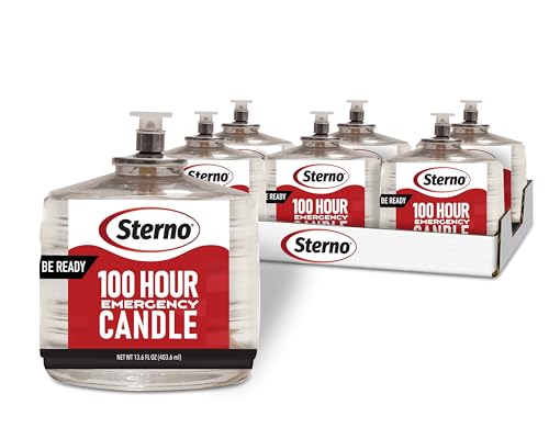 Sterno 100-Hour Emergency Candles - Long Burning Unscented Candles for Emergencies and Power Outages - Burns Up to 100 Hou...