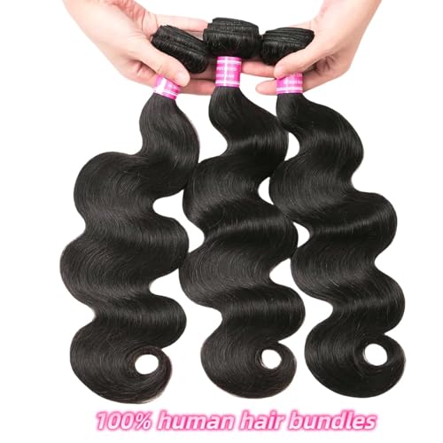 Brazilian Bundles Human Hair Body Wave Bundles 12a 100% Unprocessed Virgin Hair Bundle Deals Human Hair Weave 3 Bundle Human Hair Extensions For Woman Natural Black Color 14 16 18 Inch