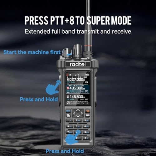 Radtel RT-950 PRO Ham Radio TX GPS/APRS, 10W Walkie Talkie Long Range Handheld Two Way Radio, AM/FM/CB/SW/MW/LW RX, Blueto...