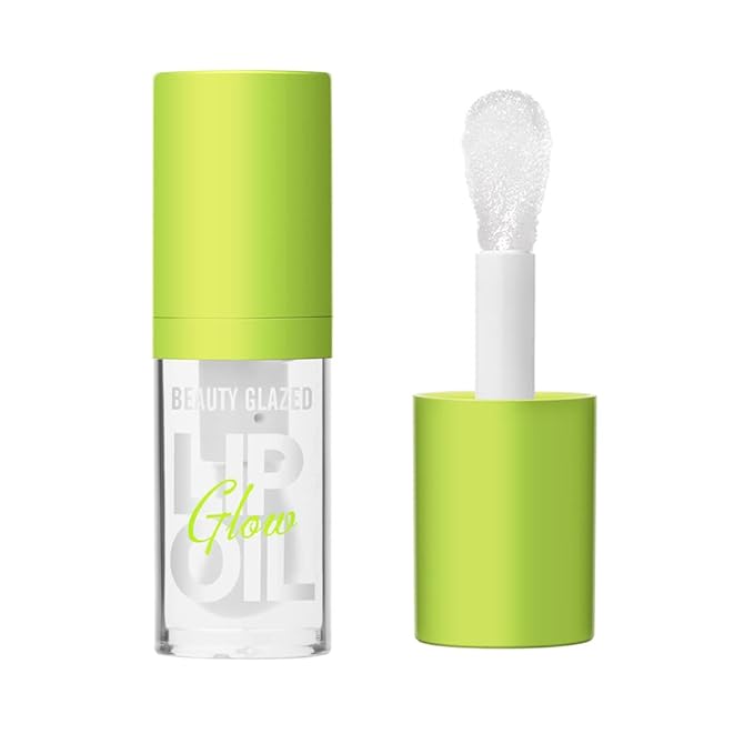 Beauty Glazed Big Brush Head Lip Oil, Ultra-Hydrating & Nourishing, Smooth Glossy Finish Lip Glow Oil, Shiny and Vegan Tinted Lip Gloss, Non-Sticky Formula (101# MEET)