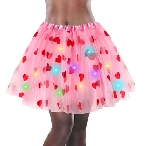 Women's LED Tutu Skirt Light Up Tutus Layered Tulle Ballet Skirt Sparkly Sequin Tutu Costume for Halloween Party Carnival