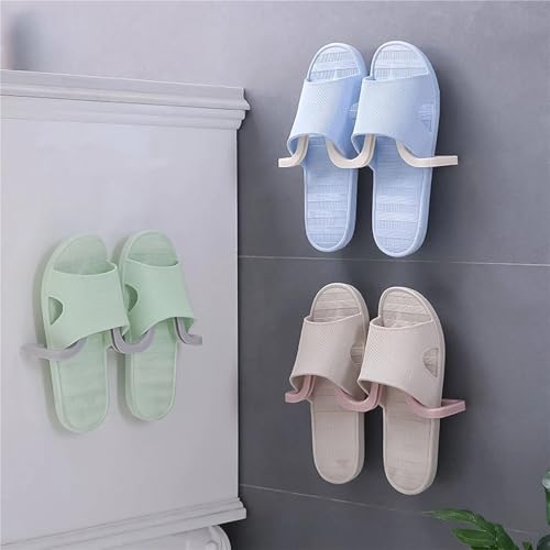 GUOSPIUS Wall-Mounted Slipper Rack Organisers，Slipper Holde 4 Pcs Shoe Rack Bathroom Home Shoe Organizer Space Saving Slippers Hanger For Shoes(Pink)