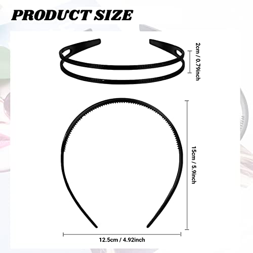 Dazzhues 2 Count Simple and Chic Headbands, Plastic Hair Styling Headband with Non-slip Double Row Teeth Design for Women,...