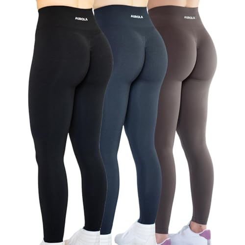 AUROLA Workout Leggings for Women Seamless Scrunch Tights Tummy Control Gym Fitness Girl Sport Active Yoga Pants