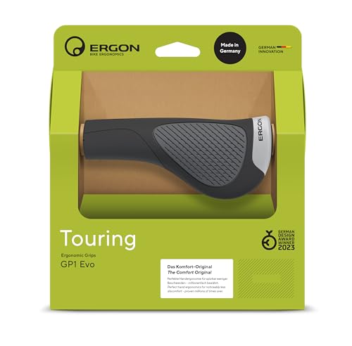 Ergon GP1 Evo Ergonomic Wing Grips | Comfort Grip for Touring, E-Bikes & Commuting | Made in Germany with Dual Rubber Duro...