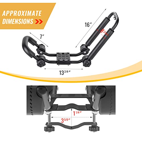 AA-Racks Double Folding J-Bar Rack for Kayak Carrier Canoe Boat Paddle Board Surfboard Roof Top Mount on Car SUV Truck Cro...