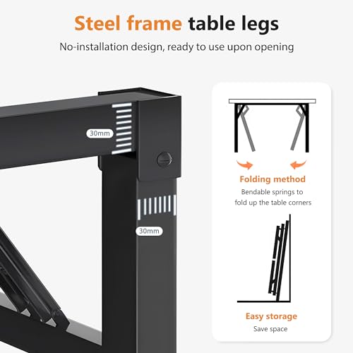 DlandHome 47 inches Folding Table Computer Desk Portable ActivityTable Conference Table Home Office Desk, Fully Assembled ...