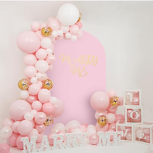 Light Pink Arch Backdrop Spandex Cover for 7.2ft Stand Frame Arch Covers Stretchy Backdrop Fabric for Wedding Bridal Showe...