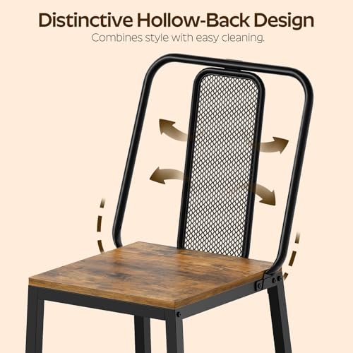 YATINEY Dining Chairs Set of 4, Wooden Kitchen Chairs, Farmhouse Dining Chairs with Back Support, for Living Room, Kitche...