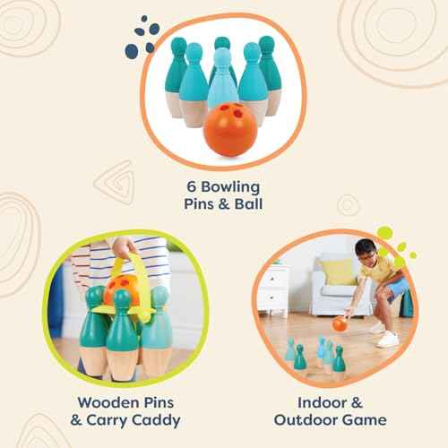 B. toys ? Kids Bowling Set ? 6 Pin & Ball ? Wooden Pins & Carry Caddy ? Family Activities & Games ? 2 Years ?