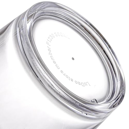 Noamus 9 Pack Plastic Drinking Glasses, 12 Oz Unbreakable Acrylic Water Tumblers, Reusable Shatter-Proof Clear Glasses, Wh...