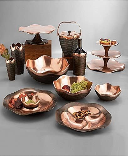 Nambe Copper Canyon Large Salad Bowl | 15 Inch Large 8 Quart Serving Bowl for Salad, Pasta, and Fruit | Copper coated Nambe Alloy