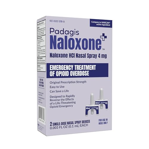Padagis Naloxone HCI Nasal Spray, 4 mg – Emergency Treatment for Opioid Overdose - Rapid-Response Opioid Overdose Reversa...